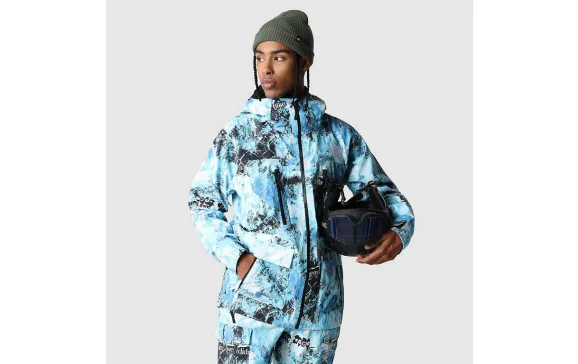 North face ski jacket blue sale